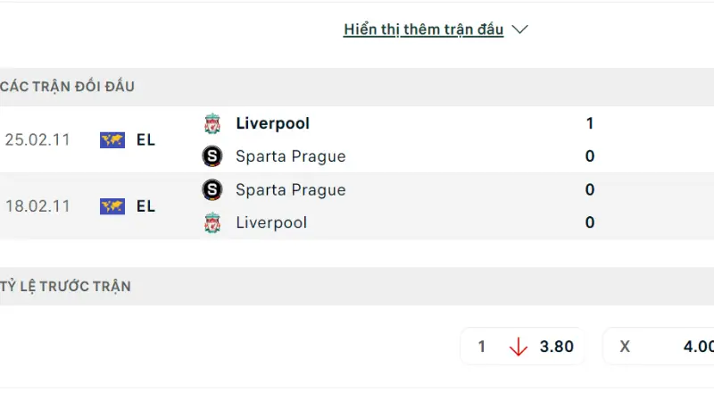 Sparta Prague vs Liverpool