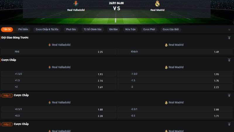 Valladolid vs Real Madrid