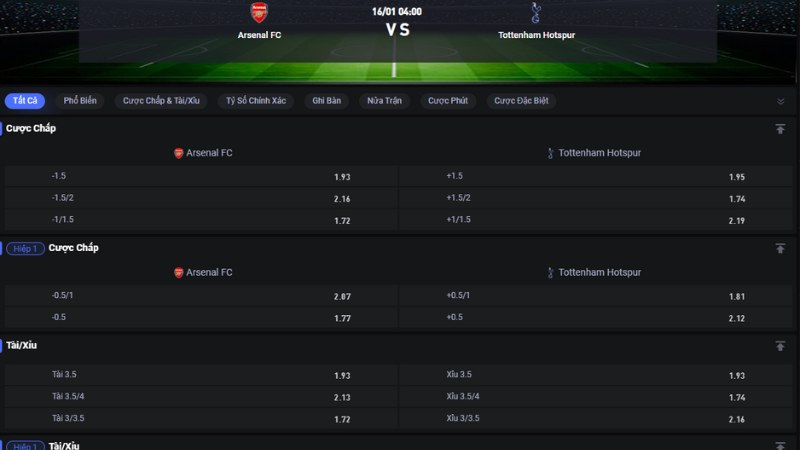 Arsenal vs Tottenham