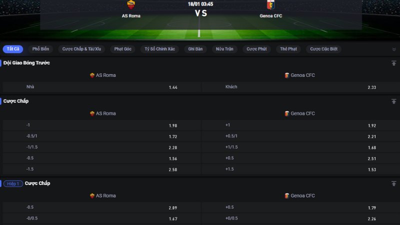 Roma vs Genoa