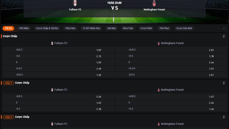 Fulham vs Nottingham