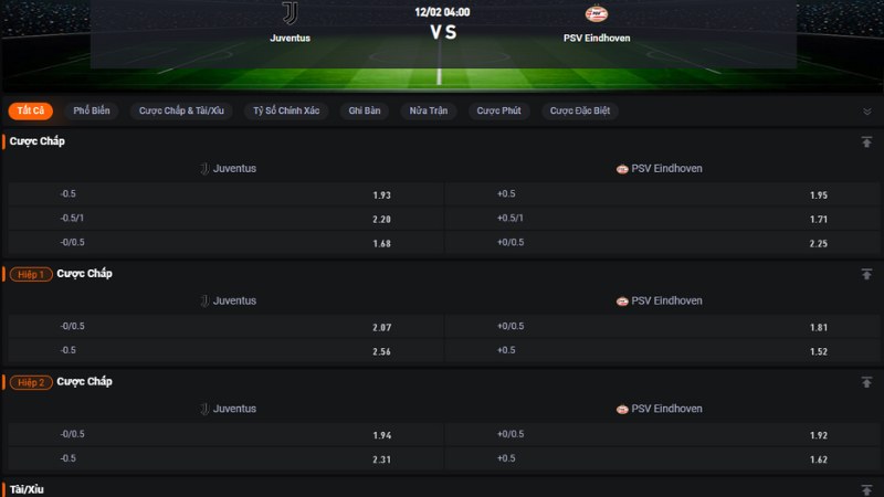 Juventus vs PSV