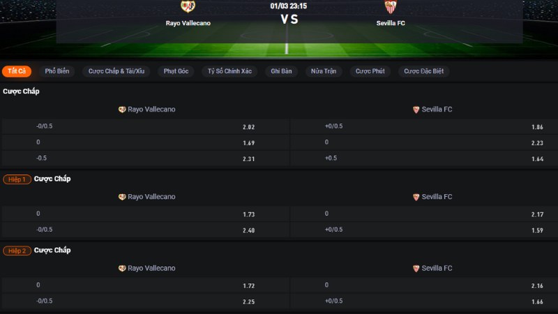 Vallecano vs Sevilla