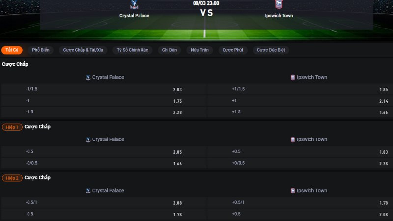 Crystal Palace vs Ipswich