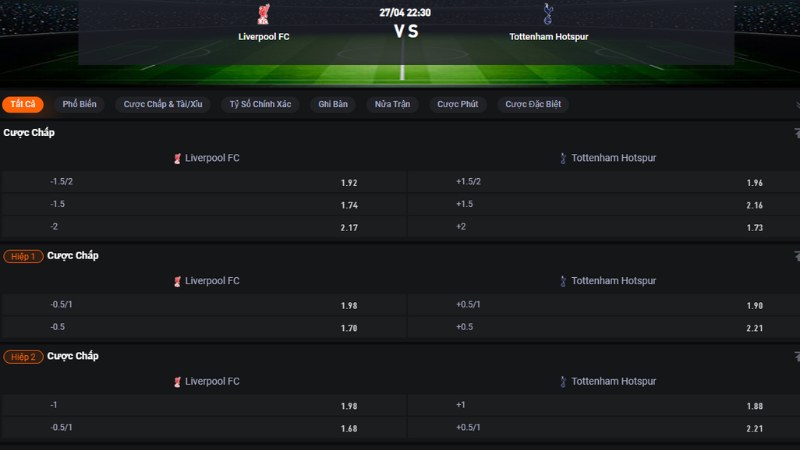 Liverpool vs Tottenham