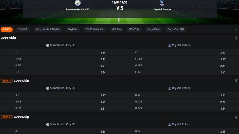Man City vs Crystal Palace