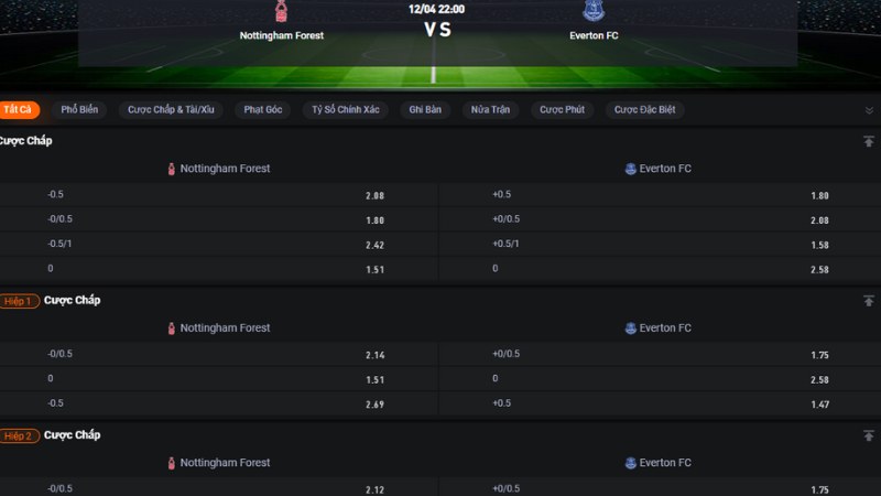 Nottingham vs Everton