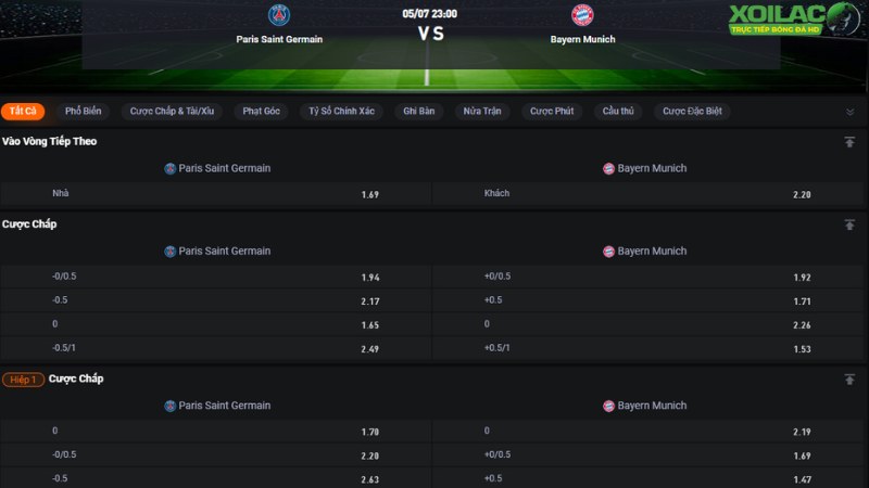 PSG vs Bayern
