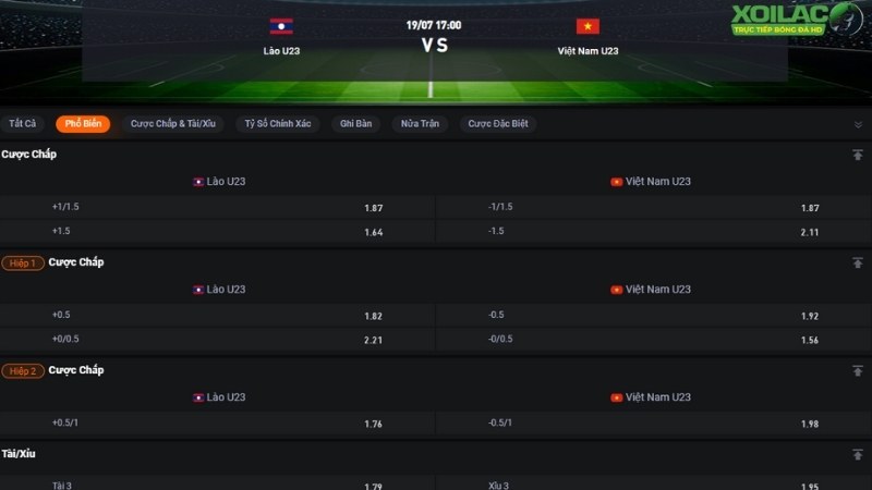 U23 Lào vs U23 Việt Nam