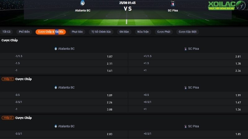 Atalanta vs Pisa