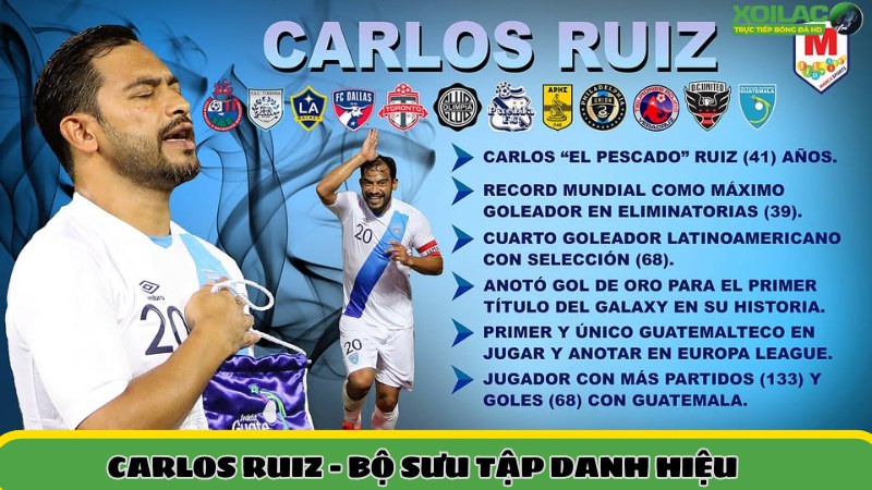 Bảng thành tích và danh hiệu nổi bật Carlos Ruiz