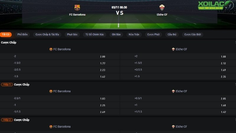 Barcelona vs Elche