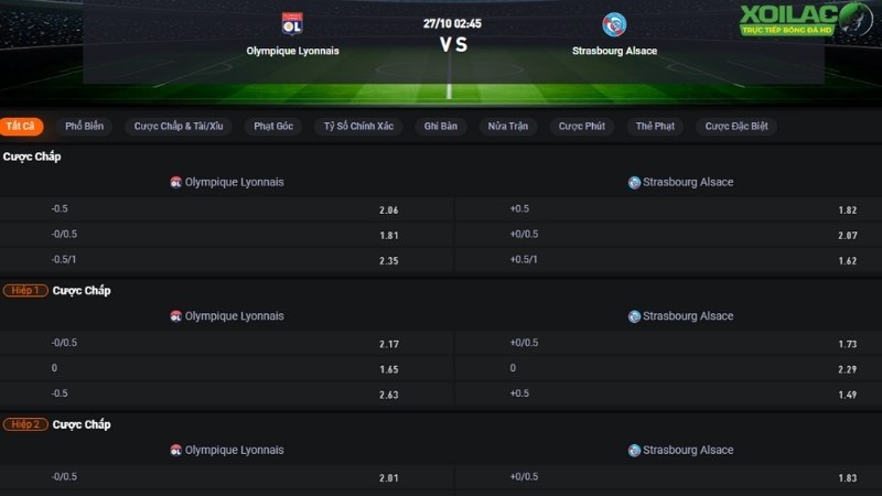 Lyon vs Strasbourg