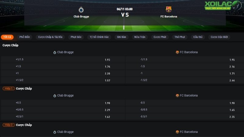 Club Brugge vs Barcelona