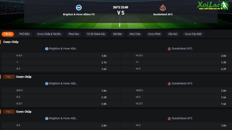 Brighton vs Sunderland