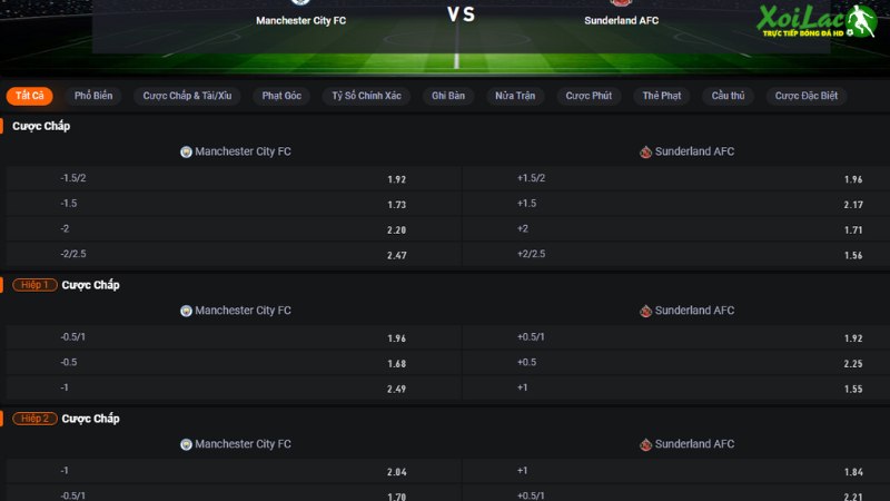 Man City vs Sunderland