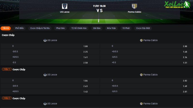 Lecce vs Parma